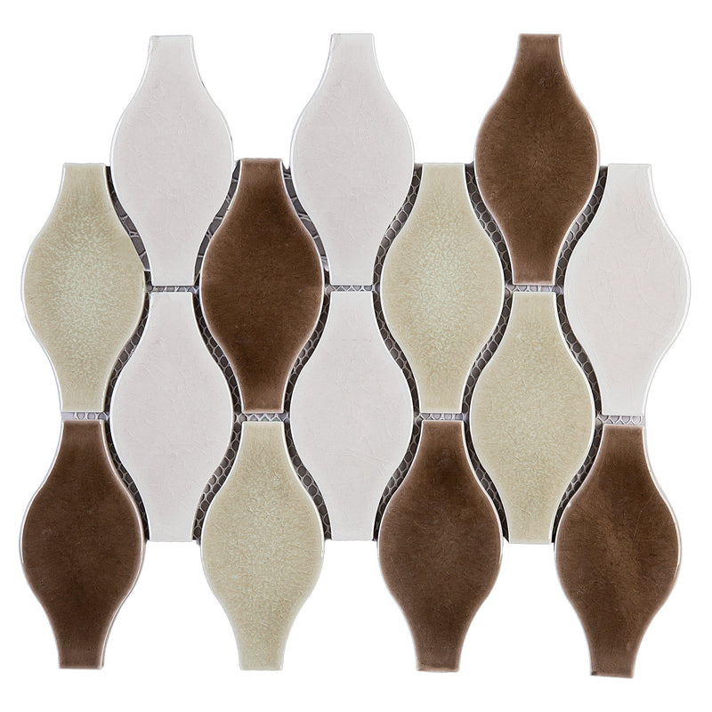 HMA-03  Handmade Series - Acorn - Brown And White Mosaic Tile