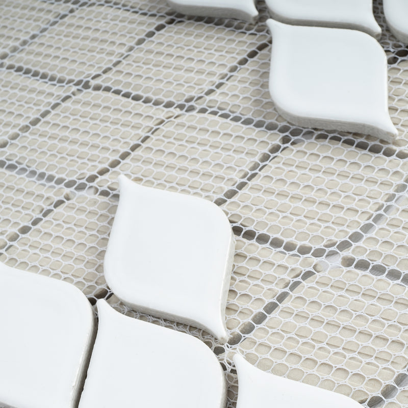 HMA-04  Handmade Series - Braid - White Mosaic Tile