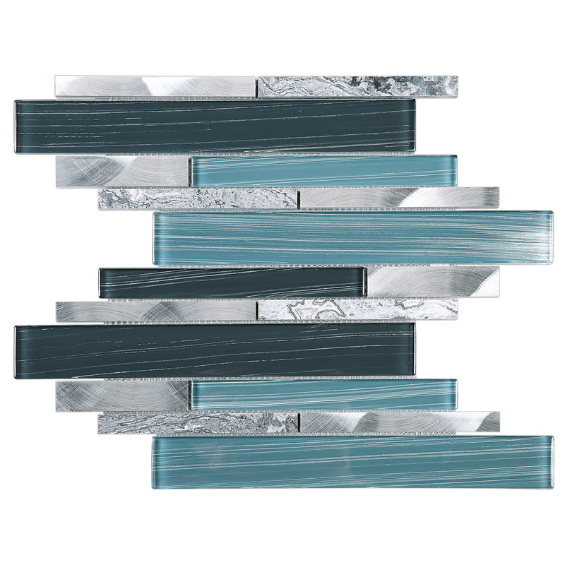 IST-14  Blue Rec Mosaic Tile