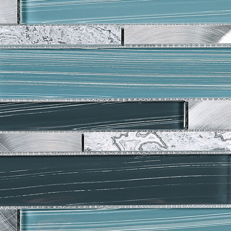 IST-14  Blue Rec Mosaic Tile
