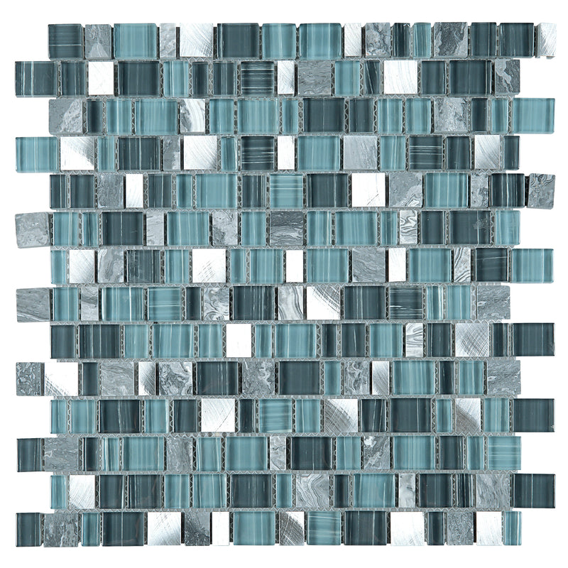 IST-02  Turquoise Cubemax Mosaic Tile