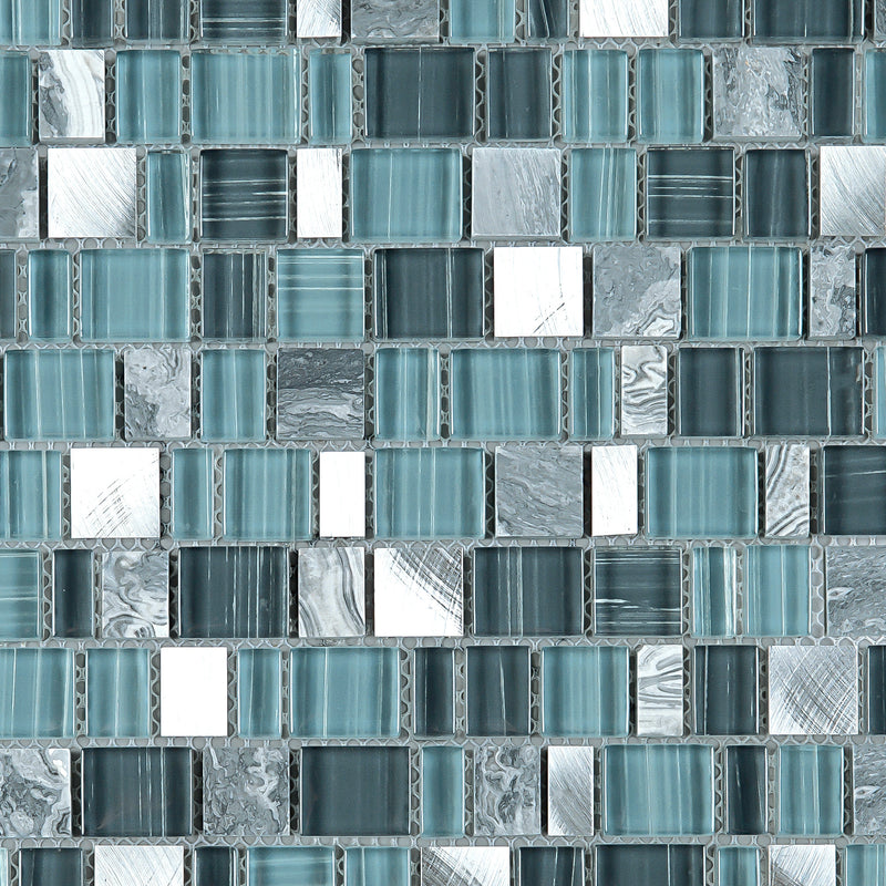 IST-02  Turquoise Cubemax Mosaic Tile
