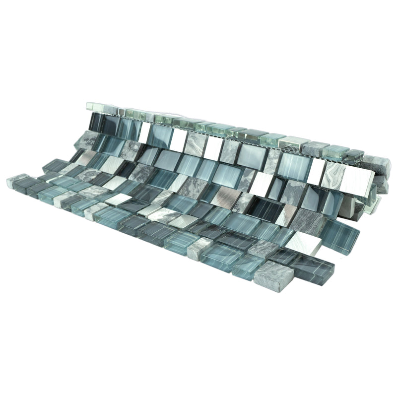 IST-02  Turquoise Cubemax Mosaic Tile
