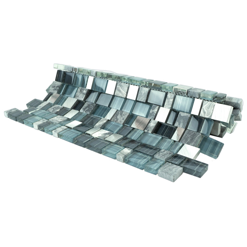 IST-02  Turquoise Cubemax Mosaic Tile
