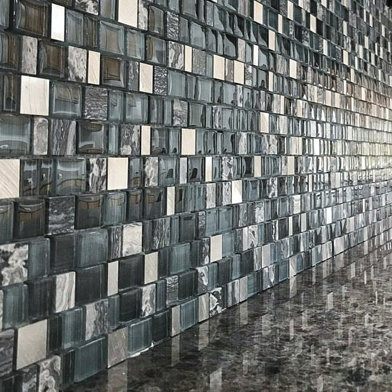 IST-02  Turquoise Cubemax Mosaic Tile