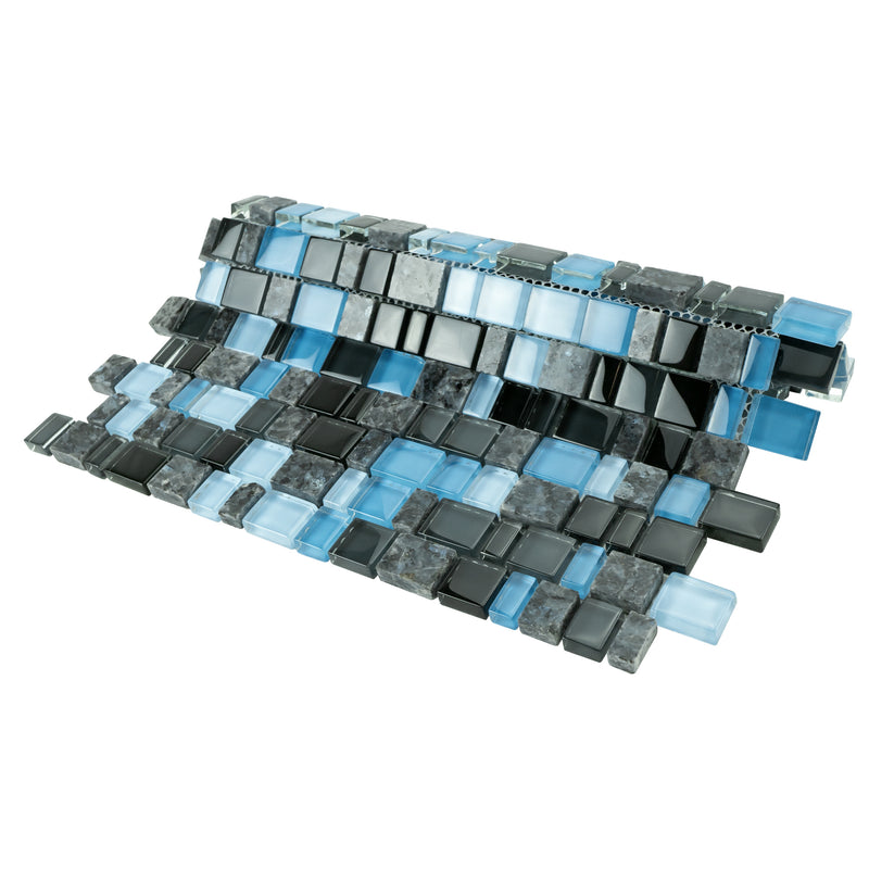 IST-04  Blue Cubemax Mosaic Tile