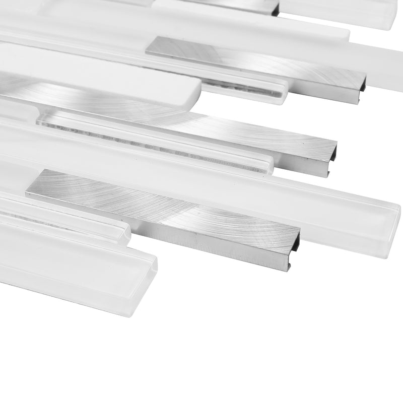 IST-09  White Slender Mosaic Tile