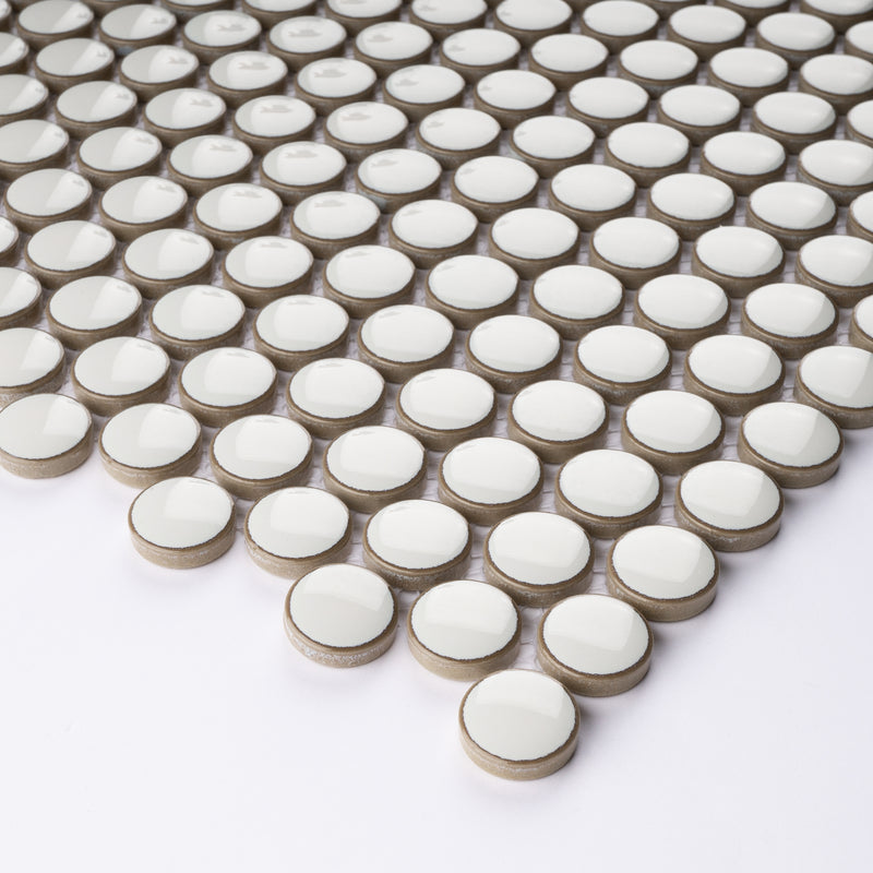 JAPM101  Reactive Glazed Polished Porcelain Penny Round Mosaic Tile