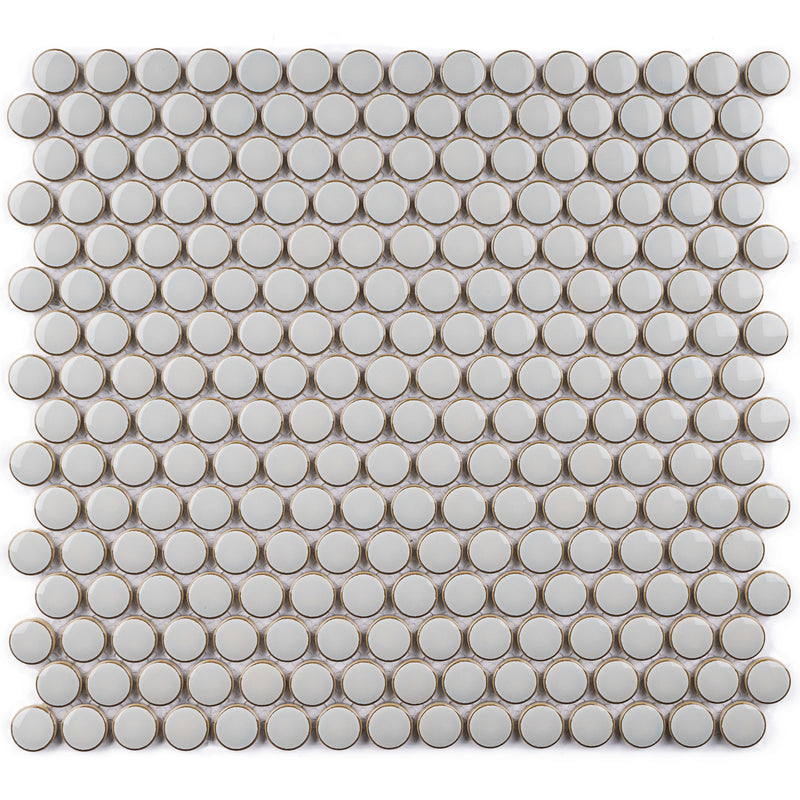 JAPM102  Reactive Glazed Polished Porcelain Penny Round Mosaic Tile