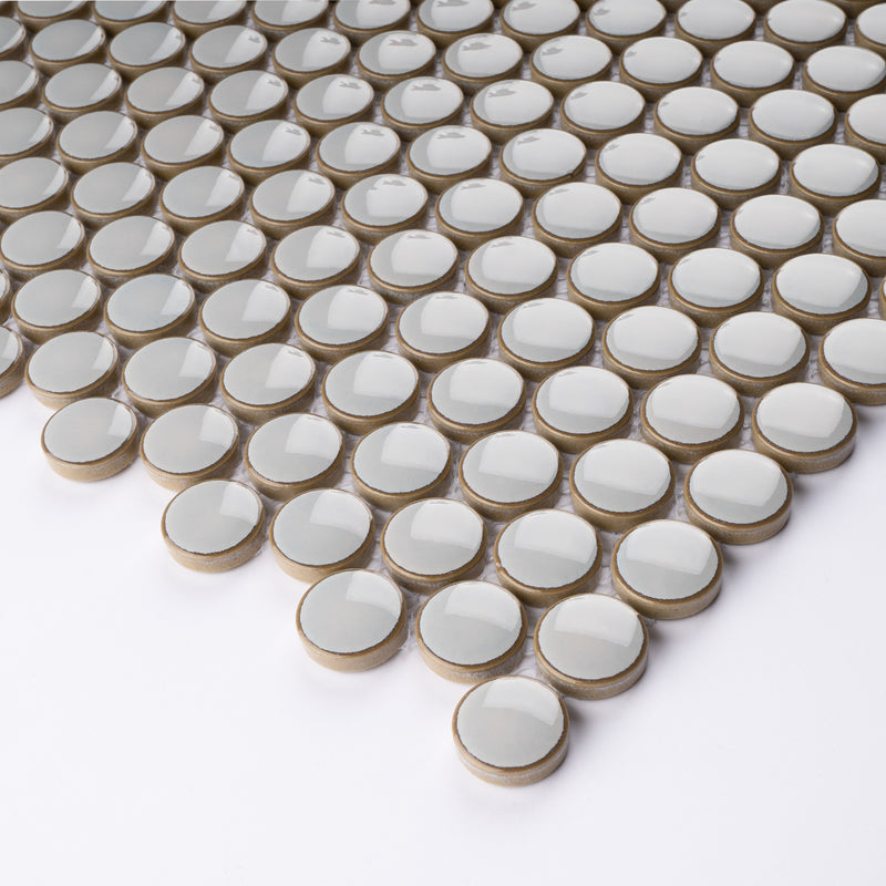 JAPM102  Reactive Glazed Polished Porcelain Penny Round Mosaic Tile