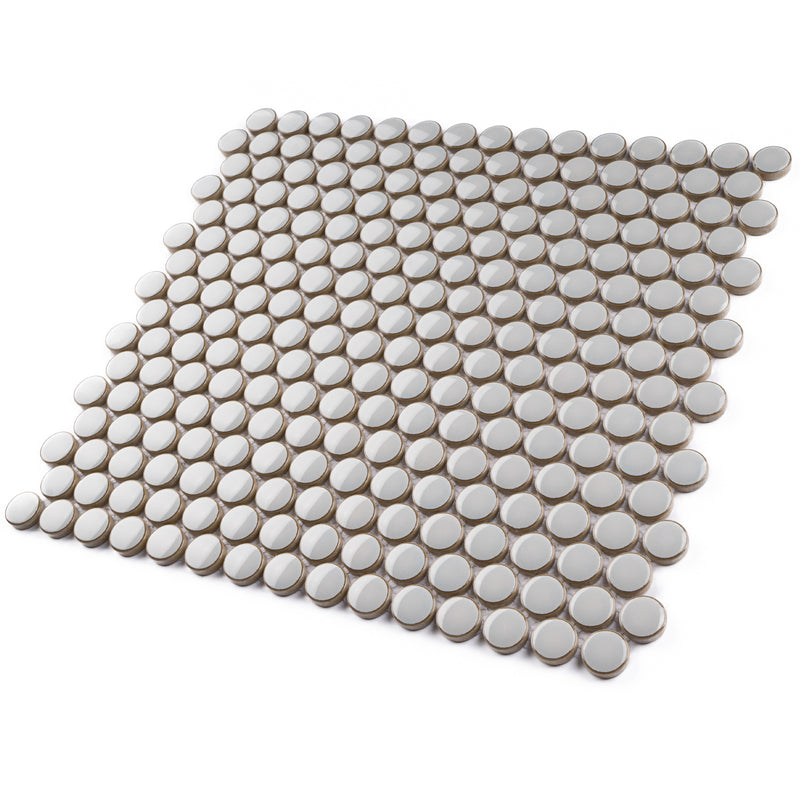 JAPM102  Reactive Glazed Polished Porcelain Penny Round Mosaic Tile
