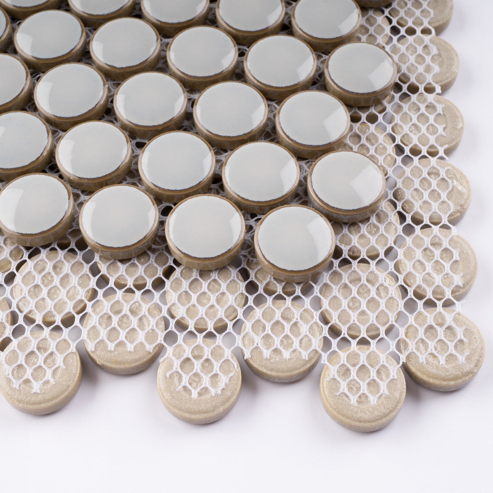 JAPM102 Reactive Glazed Polished Porcelain Penny Round Mosaic Tile