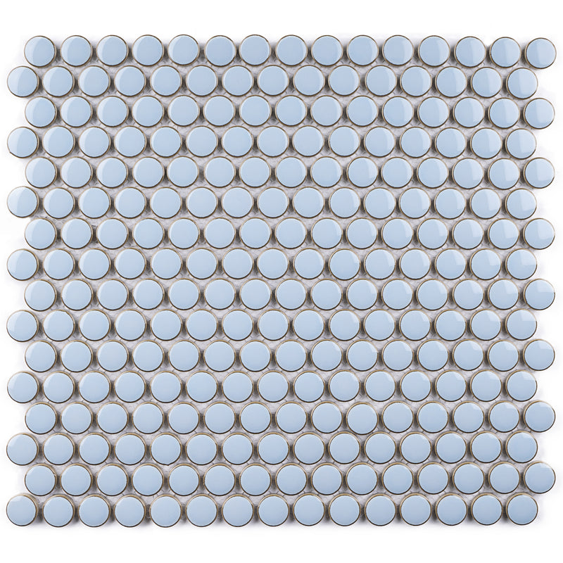 JAPM103  Reactive Glazed Polished Porcelain Penny Round Mosaic Tile