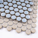 JAPM103  Reactive Glazed Polished Porcelain Penny Round Mosaic Tile