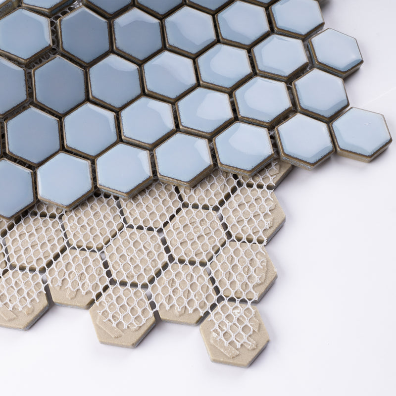 JAPM203 Reactive Glazed Polished Porcelain Tiny Hexagon Mosaic Tile
