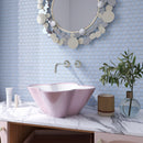 JAPM203 Reactive Glazed Polished Porcelain Tiny Hexagon Mosaic Tile