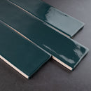 KEZMA  3"x12" Ceramic Subway Wall Tile - Petroleo Blue