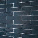 KEZMA  3"x12" Ceramic Subway Wall Tile - Petroleo Blue