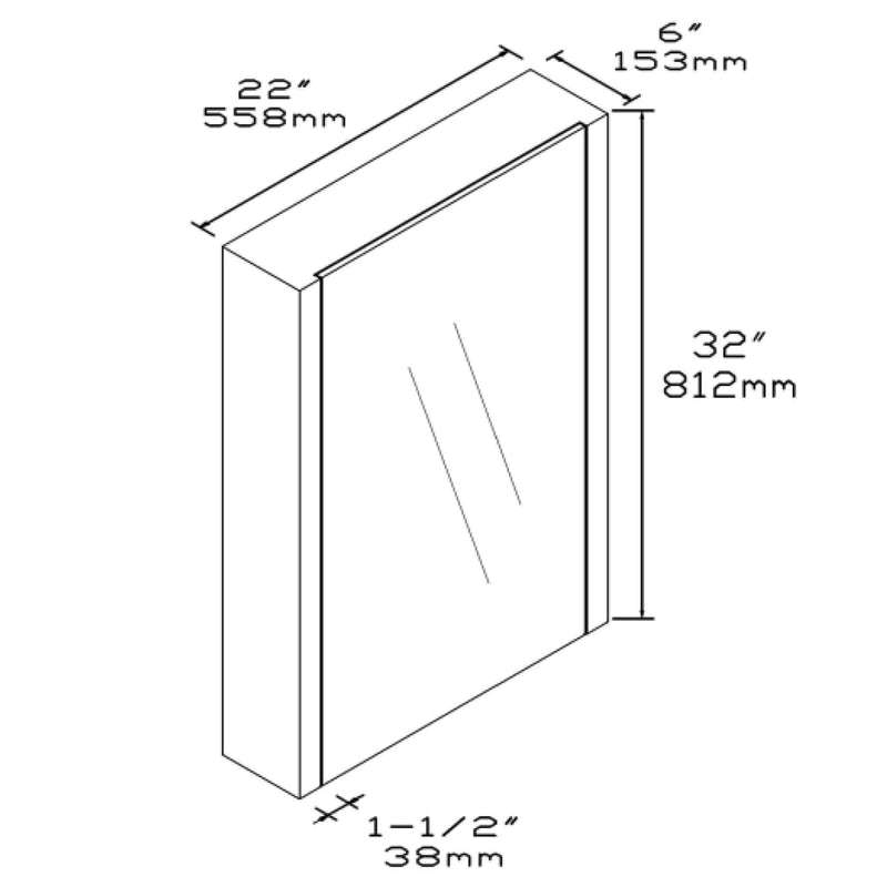 Modern Bathroom / Vanity Medicine Cabinet 22" 28" 34"