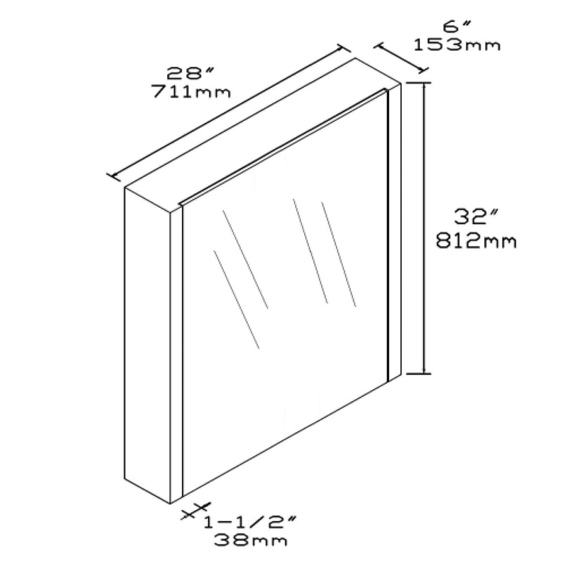 Modern Bathroom / Vanity Medicine Cabinet 22" 28" 34"