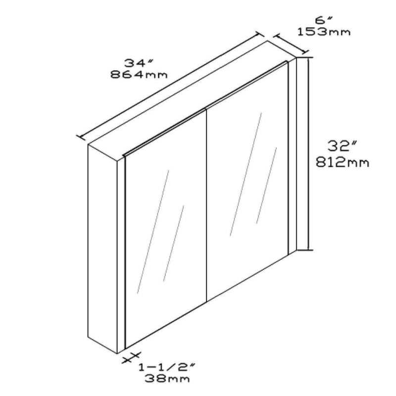 Modern Bathroom / Vanity Medicine Cabinet 22" 28" 34"