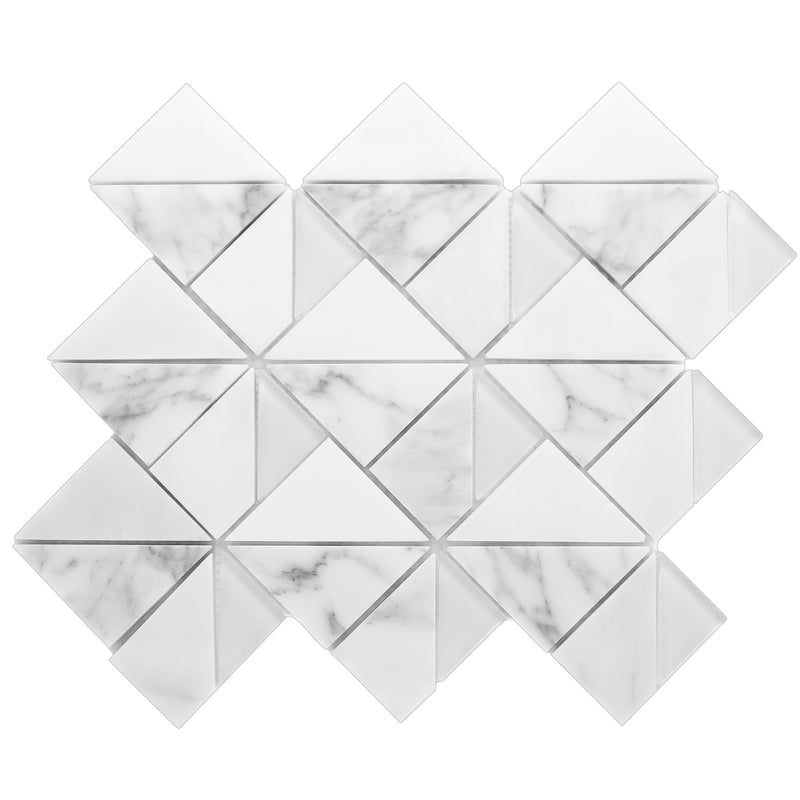 MOP-01  Mountaintop Series - Matteerhorn White Carrara Mosaic Tile