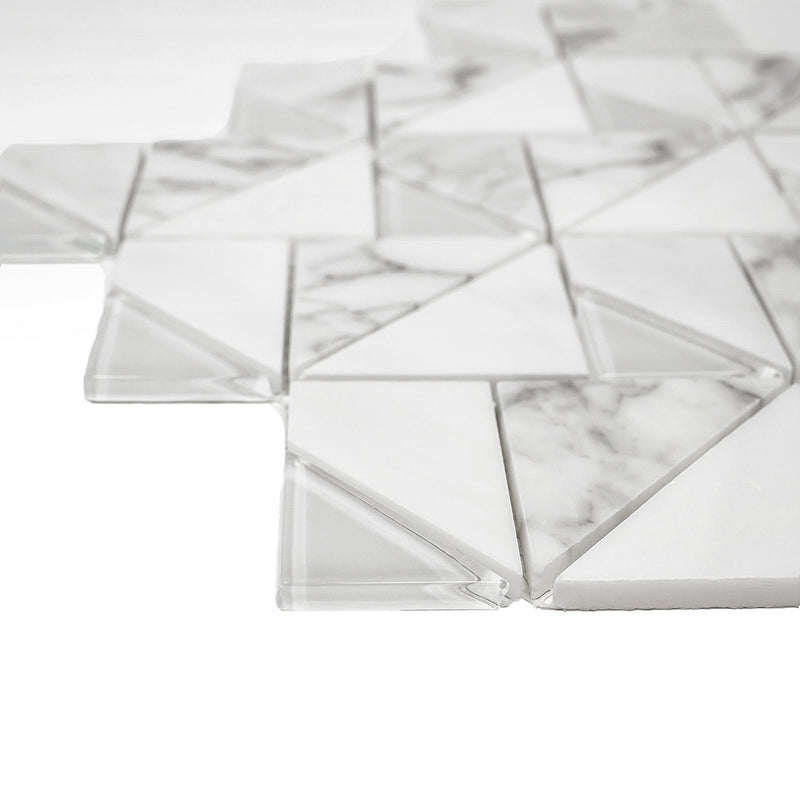 MOP-01  Mountaintop Series - Matteerhorn White Carrara Mosaic Tile