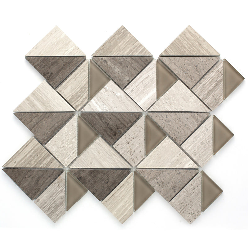 MOP-02  Mountaintop Series - Matteerhorn Wooden Beige Stone Mosaic Tile