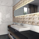 MOP-02  Mountaintop Series - Matteerhorn Wooden Beige Stone Mosaic Tile