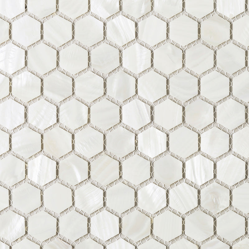MPS-04  Mother Of Pearl - Penny Hexagon Mosaic Tile