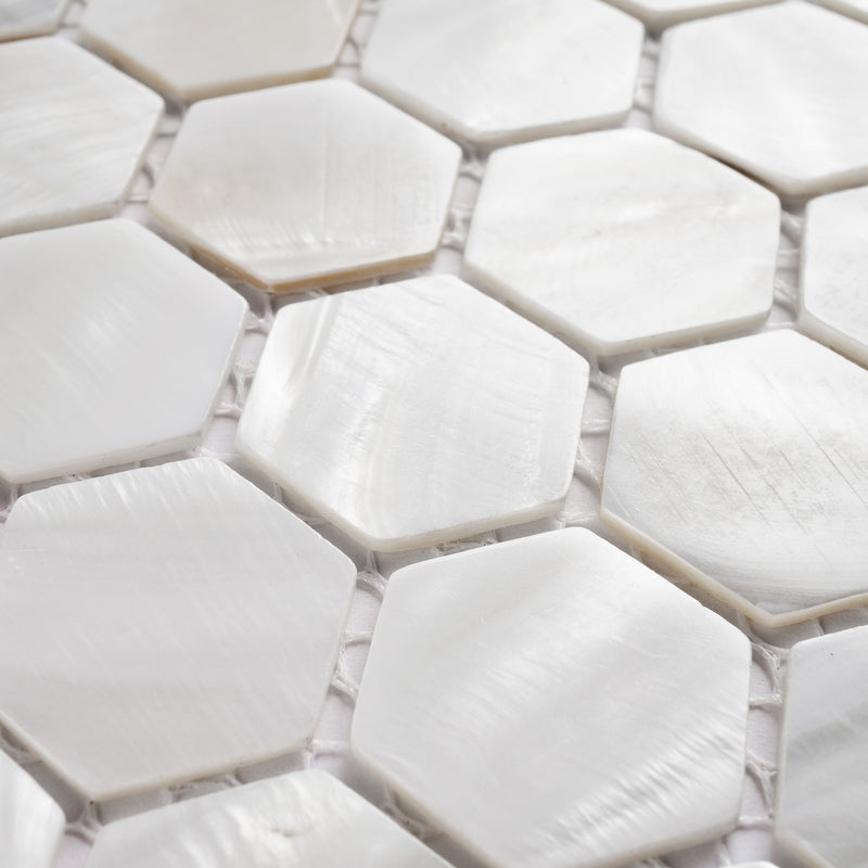 MPS-04  Mother Of Pearl - Penny Hexagon Mosaic Tile