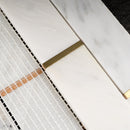 NBG-02  Natural Bianco Series - 2"X 6" Subway Tile White And Gold  Marble Mosaic Tile