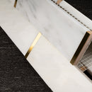 NBG-02  Natural Bianco Series - 2"X 6" Subway Tile White And Gold  Marble Mosaic Tile