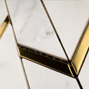 NBG-03  Natural Bianco Series - Chevron White And Gold  Marble Mosaic Tile