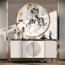 NBG-05  Natural Bianco Series - 2 In. X 4 In. Subway White And Gold  Marble Mosaic Tile