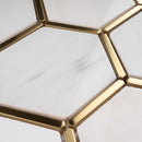 NBG-06  Natural Bianco Series - 3 In. Honeycomb Hexagon White And Gold  Marble Mosaic Tile