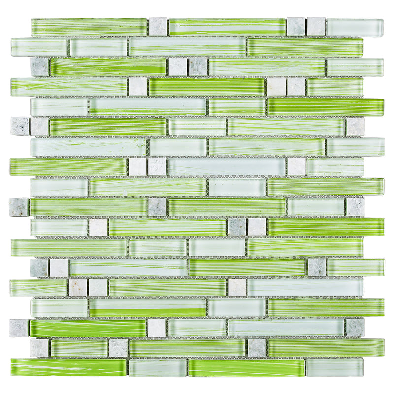 NLQ-04  Natural Series - Green Grass Mosaic Tile