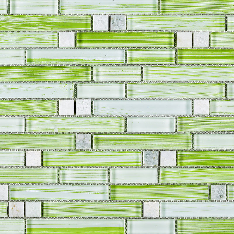 NLQ-04  Natural Series - Green Grass Mosaic Tile