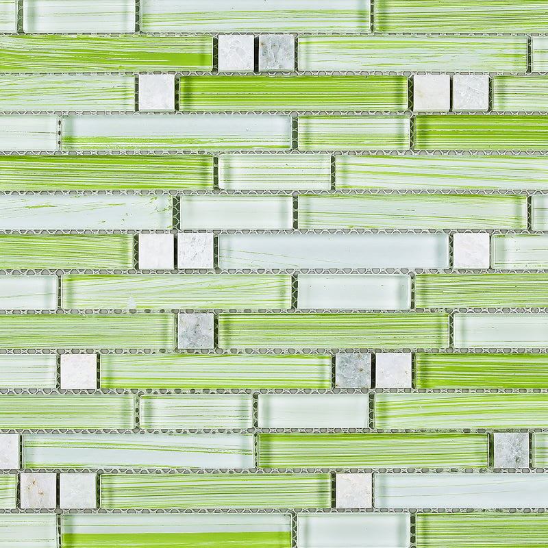 NLQ-04  Natural Series - Green Grass Mosaic Tile