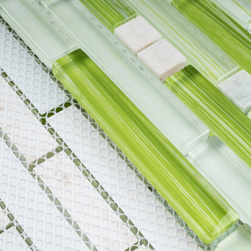 NLQ-04  Natural Series - Green Grass Mosaic Tile