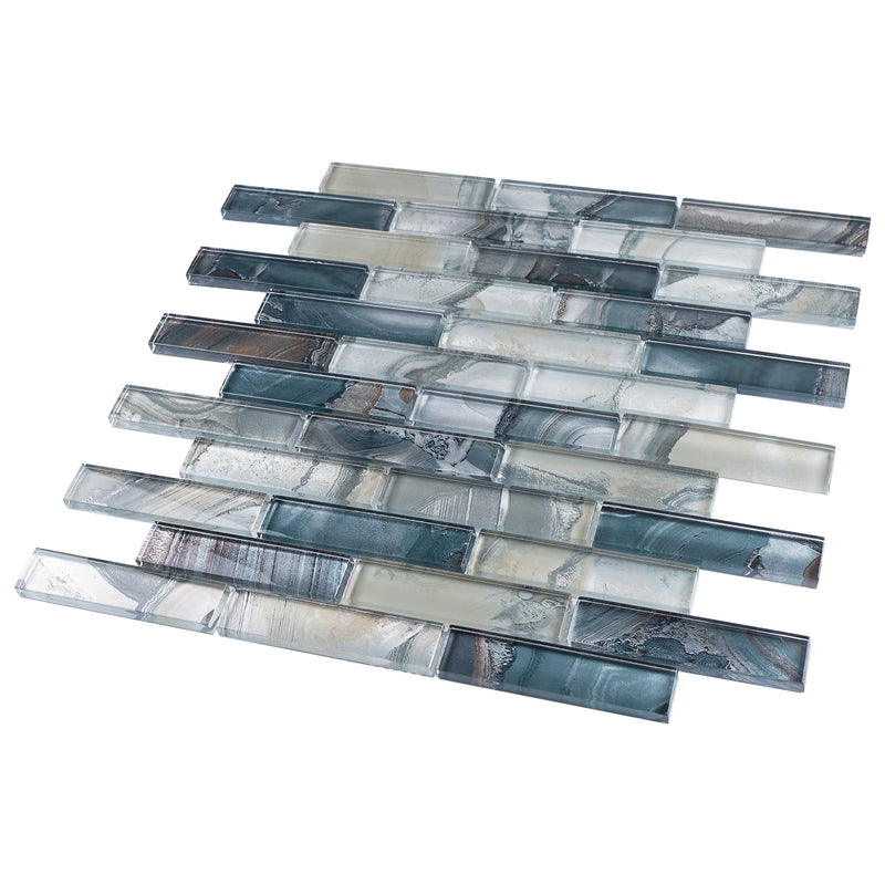 OCS-01  Aegean Blue Glass Mosaic Tile