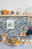 OCS-01  Aegean Blue Glass Mosaic Tile