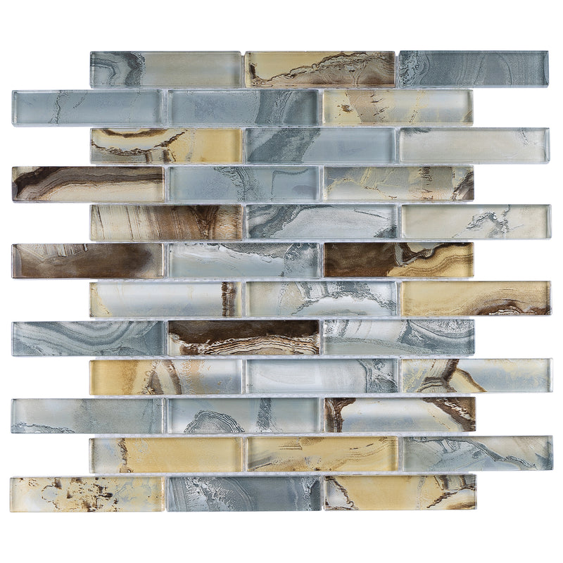 OCS-02  Sahara Beige Glass Mosaic Tile