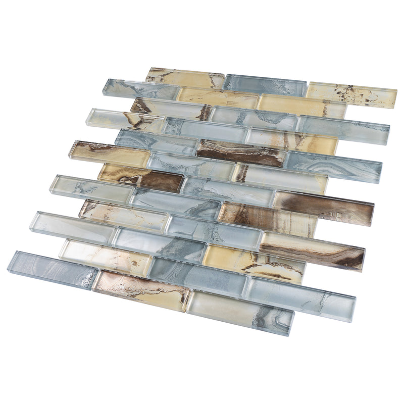 OCS-02  Sahara Beige Glass Mosaic Tile