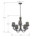 PL0004  5-Light Dimmable LED Pendant Light