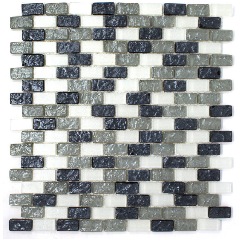 PRN-02  Paragon Series-Shell Grey Glass Mosaic Tile