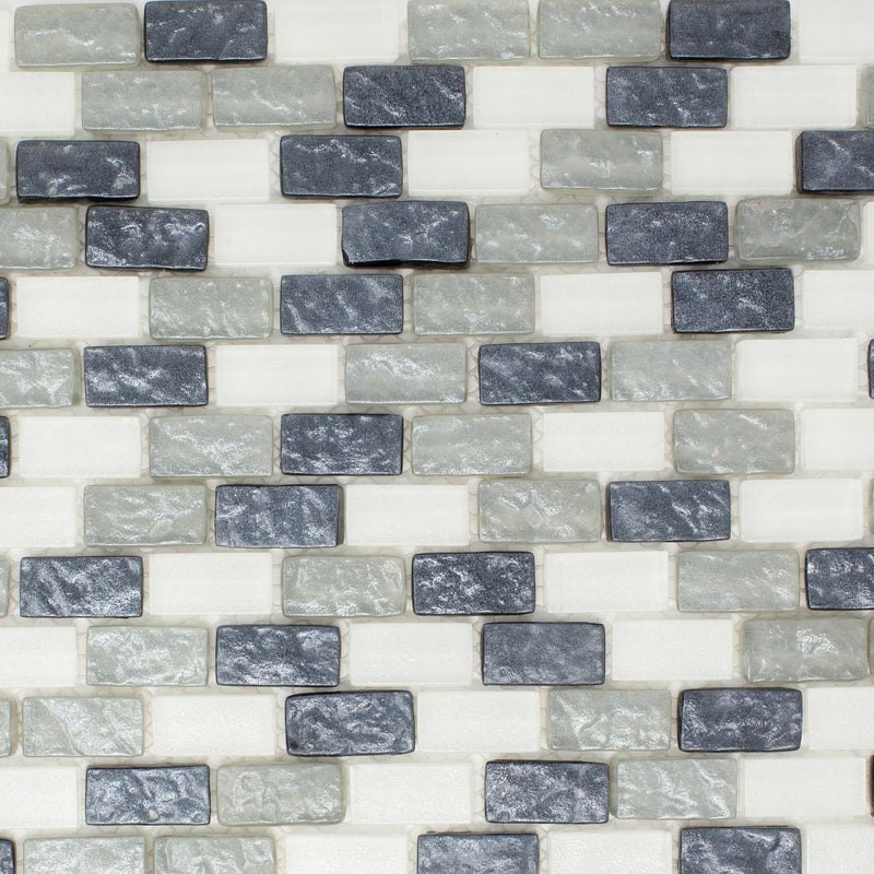 PRN-02  Paragon Series-Shell Grey Glass Mosaic Tile