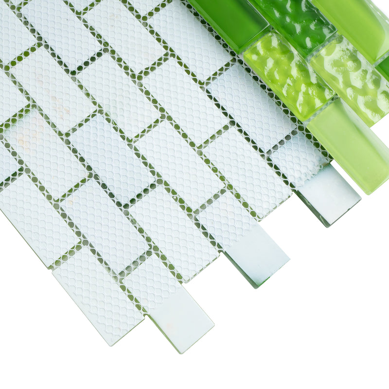 RCE-02  Green Mix Mosaic Tile