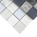 REGL-02  Boomberg - Grey And Ivory Glass And Recycle Glass Mosaic Tile