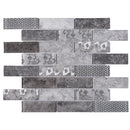 REGL-03  Sparkle - Grey Glass And Wall Paper Recycle Glass Mosaic Tile